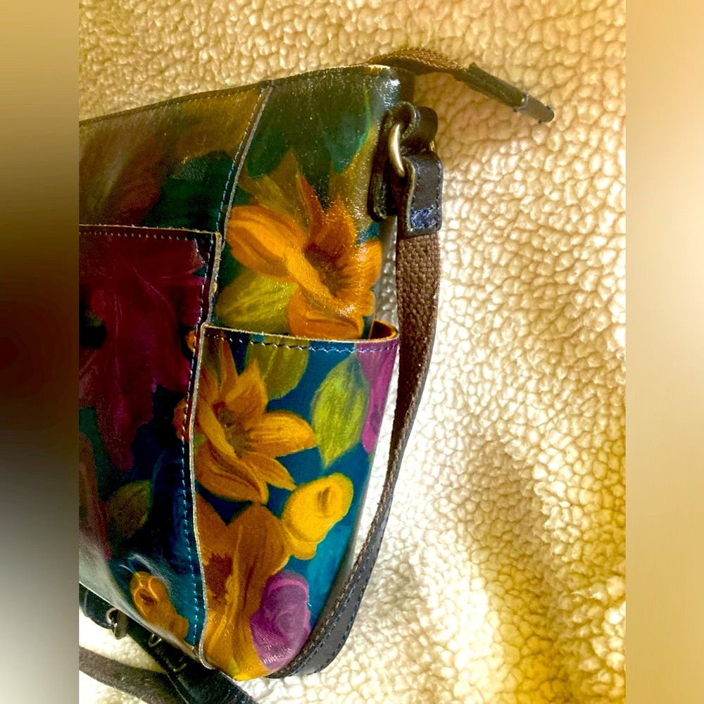 Vintage Patricia Nash Peruvian Painting Floral Leather Crossbody Bag & Wallet - Picture 6 of 16